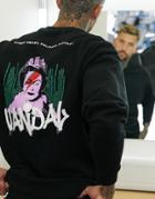 Asos Design Oversized Sweatshirt In Black With Banksy Back Print