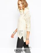 Stitch & Pieces Tunic Sweater With Roll Neck - Navy $30.00