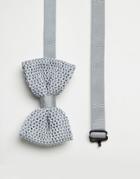 Asos Wedding Knitted Bow Tie In Gray - Gray