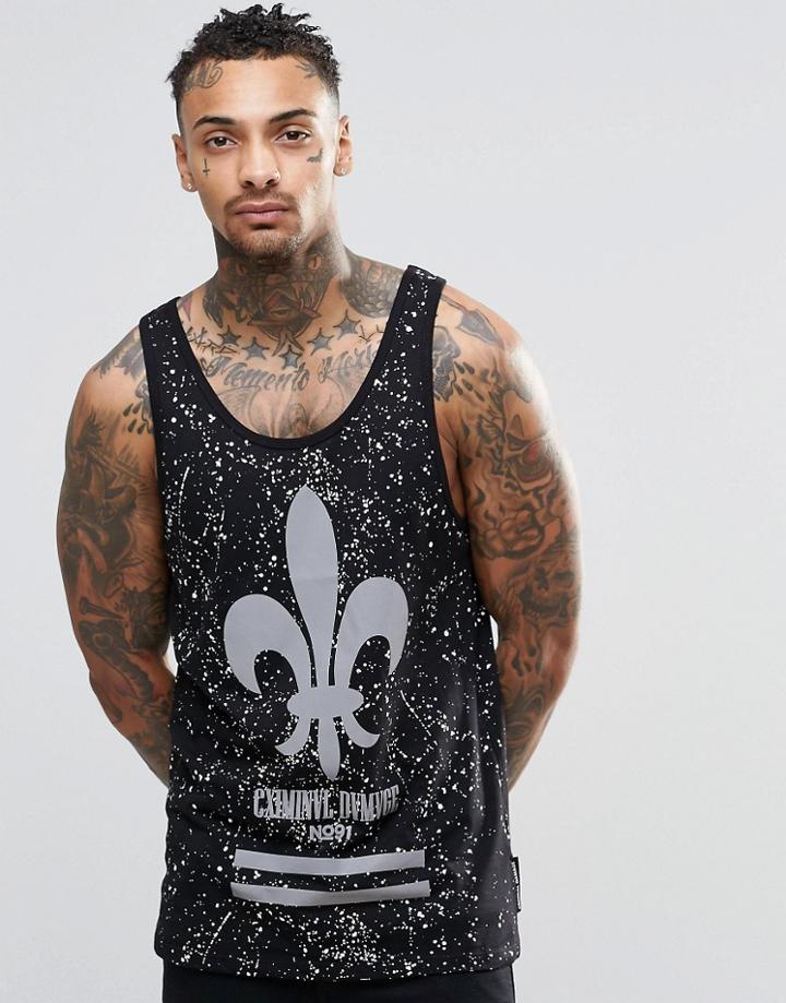 Criminal Damage Logo Tank - Black