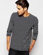 Scotch & Soda T-shirt With Breton Stripes Long Sleeves - Blue