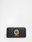 Love Moschino Quilted Zip Top Purse In Black - 000 Black