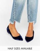 Asos Lost Pointed Ballet Flats - Blue