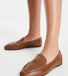 Raid Elina Square Toe Flat Shoes In Brown Croc