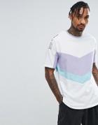 Asos Oversized T-shirt With Text Print And Color Block Panels - White