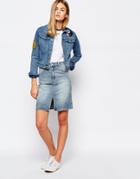 Rollas Denim Pencil Skirt - Blue