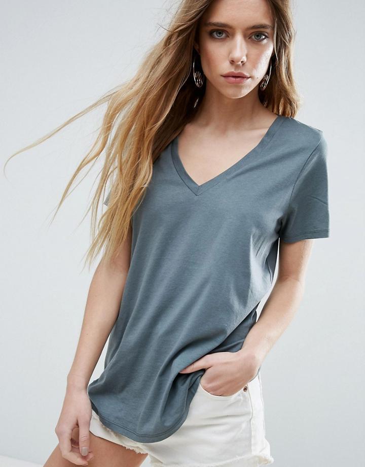 Asos The Ultimate V- Neck Slouchy T-shirt - Green