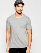 Selected Homme Scoop Neck T-shirt - Light Gray