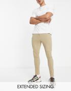 Asos Design Power Stretch Chinos In Light Khaki-green