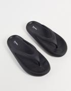 Bershka Chunky Flip Flops In Black