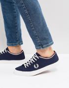 Fred Perry Kendrick Canvas Sneakers In Navy - Navy