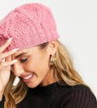 People Tree Hand Knit Fisherman Beret In Pink