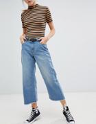 Daisy Street Wide Leg Denim Skater Jeans - Blue