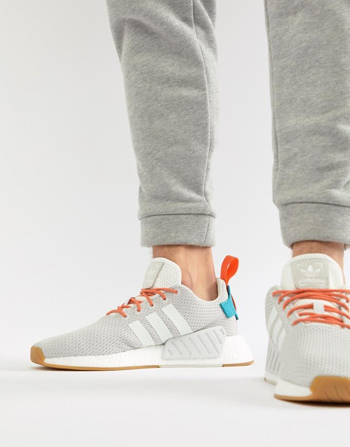 Adidas Originals Nmd R2 Boost Summer Sneakers In White Cq3080 - White