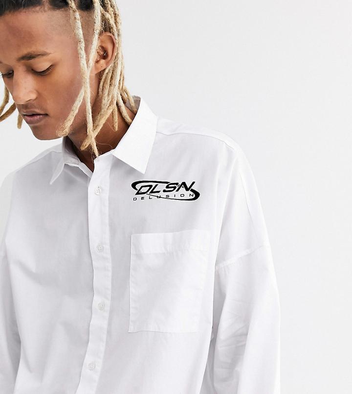 Collsusion Oversized Shirt With Placement Print