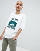 Adidas Originals Adventure Oversized T-shirt In White - White