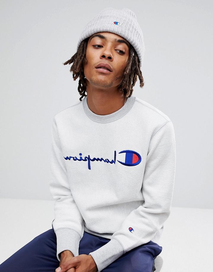 Champion Beanie With Small Logo In Gray - Gray