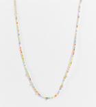 Designb Curve Ditsy Beaded Necklace With Heart Charms-multi