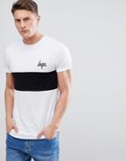 Hype Muscle T-shirt In White Stripe - White