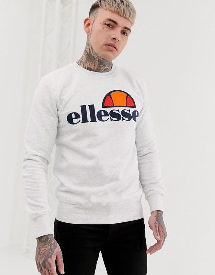 Ellesse Succiso Sweatshirt With Large Logo In White Marl - Gray