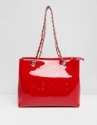 Valentino By Mario Valentino Patent Red Tote Bag - Red