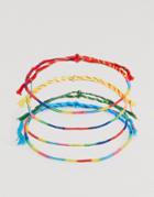 Asos Design Tie Bracelet Pack In Multicolour - Multi