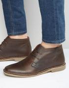 Red Tape Desert Boots In Brown Leather - Brown