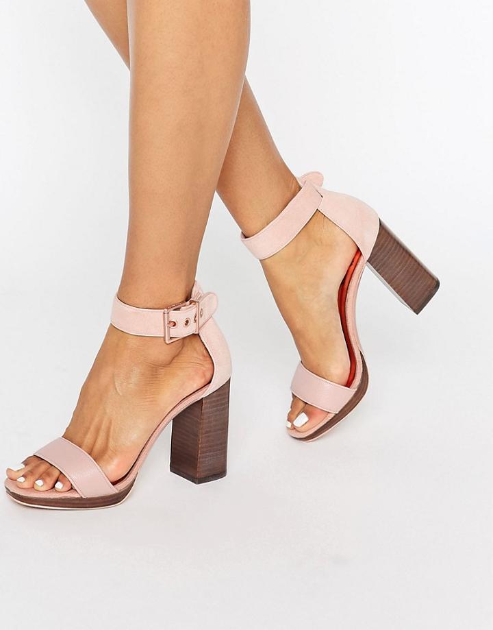 Ted Baker Lorno Suede Block Heeled Sandals - Pink