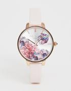 Ted Baker Kate Floral Leather Watch - Pink