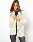 Asos Fluffy Eyelash Cardigan - Cream
