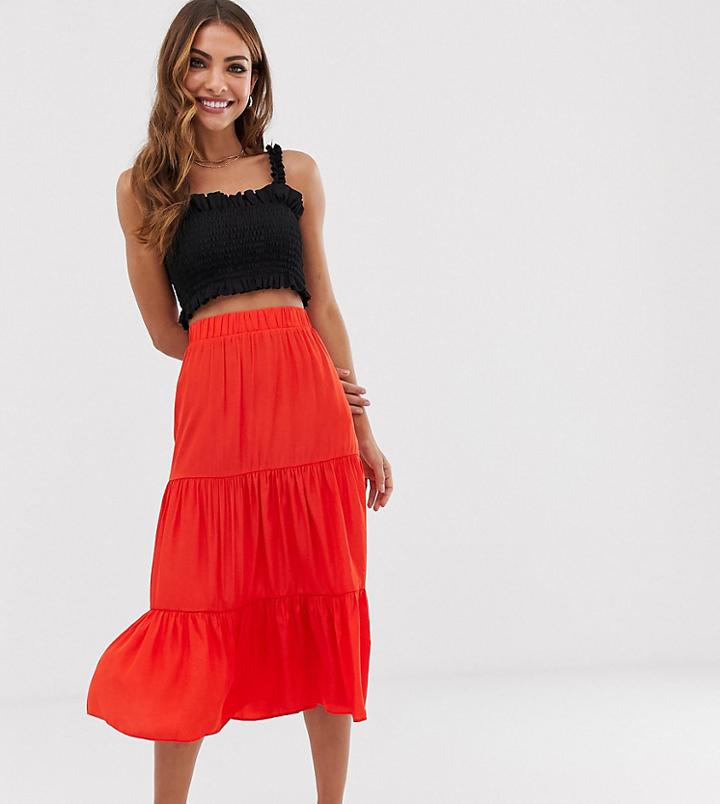 Vila Tiered Midi Skirt