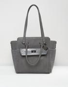Marc B Structured Winged Tote Bag - Gray