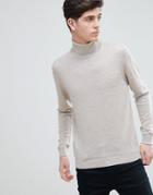 Mango Man Roll Neck Sweater In Ecru - Cream