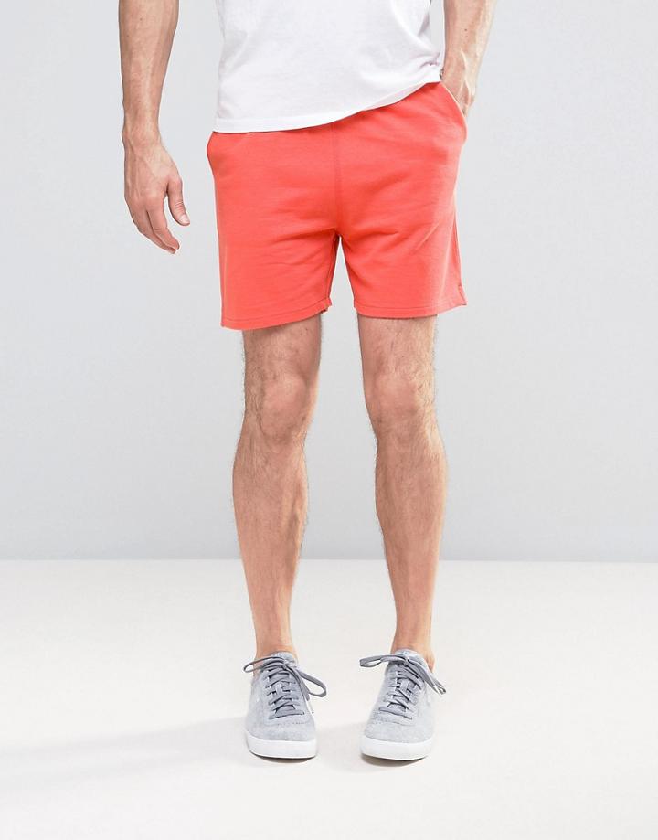 Asos Jersey Shorter Length Short In Orange - Red