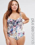 Robyn Lawley Broken Wings Ruched Swimsuit - Multi