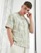 Bershka Tie Dye T-shirt In Beige-neutral