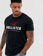 Hollister Iconic Tech Logo T-shirt In Black - Black