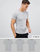 French Connection 3 Pack Lounge T-shirt-gray