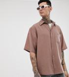 Heart & Dagger Oversized Boxy Shirt In Dusty Pink - Pink