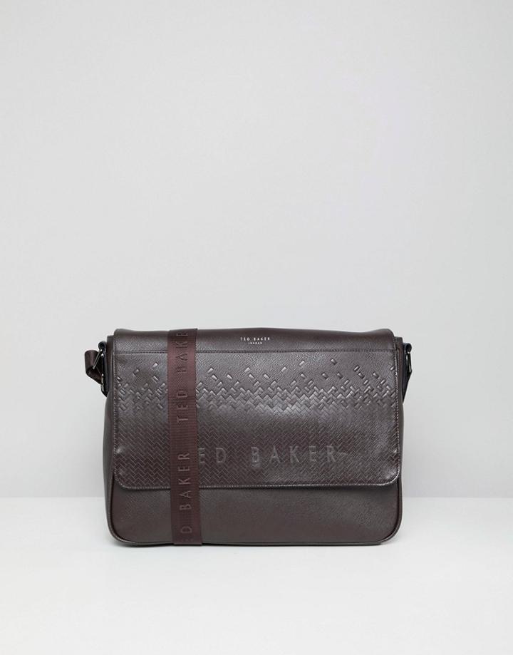 Ted Baker Wowee Embossed Messenger Bag - Black