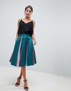 Closet Stripe Pleated Skirt - Multi