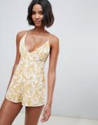 Zulu And Zephyr Hibiscus Beach Romper In Multi - Multi