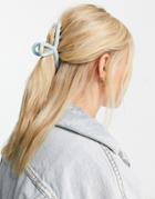 My Accessories London Matte Loop Hair Claw Clip In Blue-blues