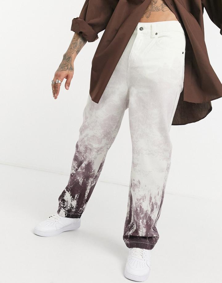 Jaded London Mountain Scene Print Skate Jeans-black