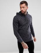 Adidas Originals Pullover Hoodie With All Over Print In Black Ce1554 - Black