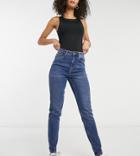 Vero Moda Tall Joana Mom Jeans In Medium Blue
