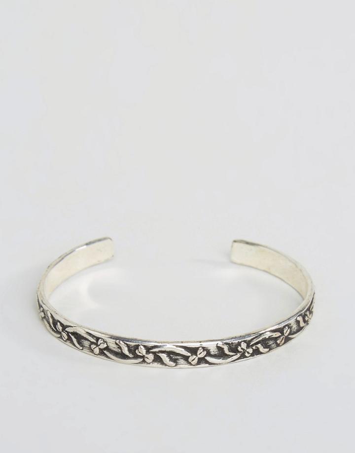 Asos Etched Festival Cuff Bracelet - Silver