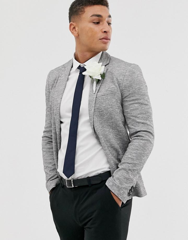 River Island Blazer In Gray