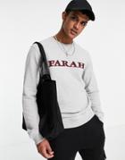 Farah Palm Front Logo Sweatshirt In Gray-grey