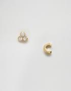 Orelia Stud Earrings With Initial C - Gold